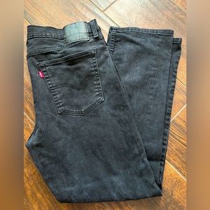 Men’s Levi 514 (straight) Black denim jeans. Size 36x30.  Great used condition.
